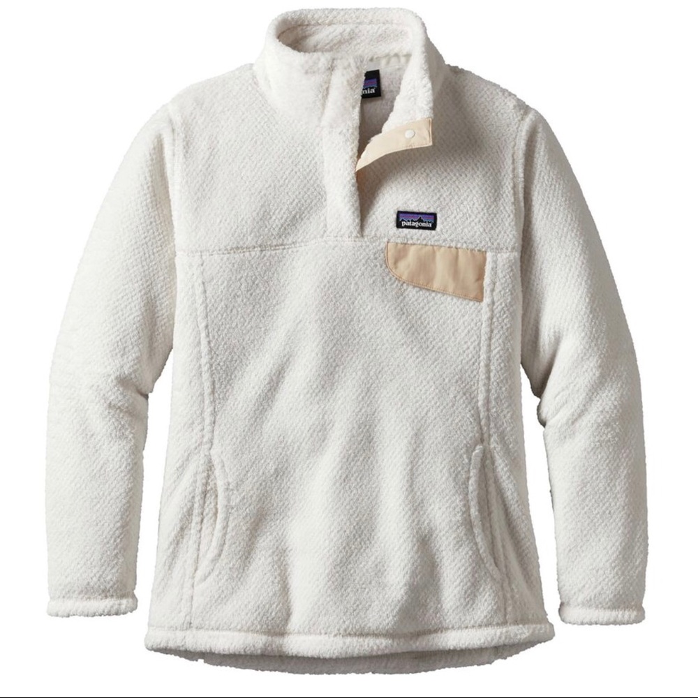 White Patagonia Re-Tool Snap-T Pullover